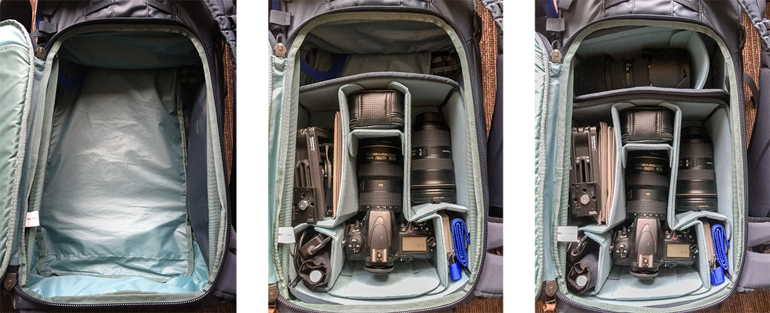 Shimoda Explore 40 main compartments with my core units
